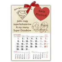 Prezent na Dzień Babci i Dziadka dla Dziadków kalendarz + GRAWER imion