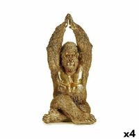 Emaga Figurka Dekoracyjna Yoga Goryl Złoty 17 x 36 x 19,5 cm (4 Sztuk)