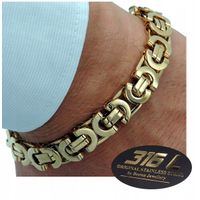 MODNA ZŁOTA BRANSOLETA BRANSOLETKA MĘSKA STAL CHIRURGICZNA 316L 12MM