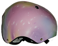 Kask dziecięcy rowerowy S 51-54 cm różowy tęczowy
