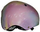 Kask dziecięcy rowerowy S 51-54 cm różowy tęczowy