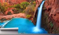 Fototapeta WODOSPAD ARIZONA SKAŁY GÓRY LAS 300x210