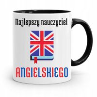 Kubek Czarny Prezent Dzień Nauczyciela Angielski Z Nadrukiem Ze Zdjęciem