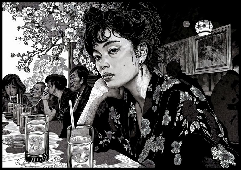 Plakat 100x70cm Czarne Kimono zdjęcie 2