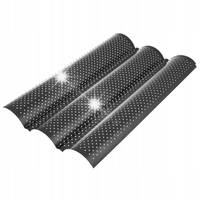BLACHA FORMA DO PIECZENIA BAGIETEK ZAPIEKANEK METALOWA PERFOROWANA NA 4 SZT