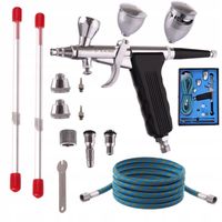 Aerograf Fengda z dyszami 0,3 mm, 0,5 mm, 0,8 mm i zbiornikami
