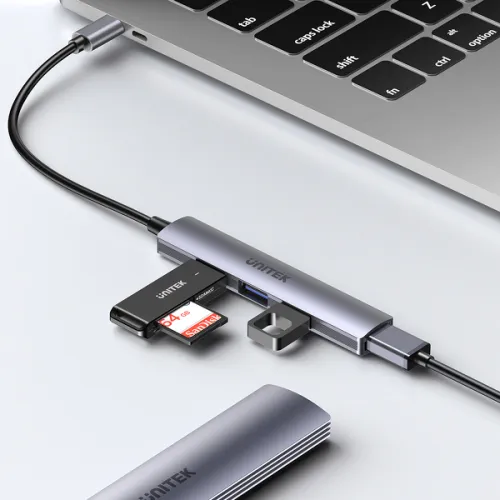Unitek Hub USB-C 1*USB-A 5 Gbps, 3*USB-A 2.0 alu na Arena.pl