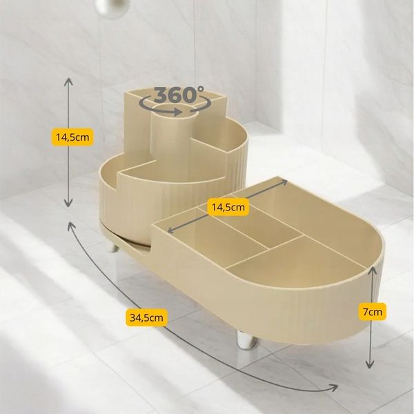 Organizer obrotowy biurowy i kosmetyczny kuferek elegancki pojemnik zdjęcie 14