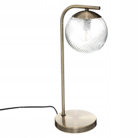 LAMPKA NOCNA metalowa ZŁOTA okrągła 16 x 47 cm