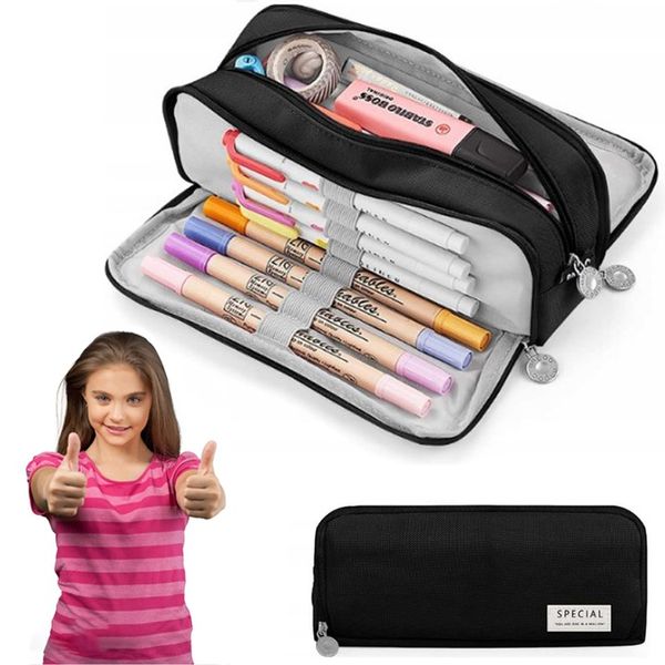 PLECAK SZKOLNY DLA DZIEWCZYNKI DUŻY A4 MODNY TORNISTER MŁODZIEŻOWY CZARNY zdjęcie 15