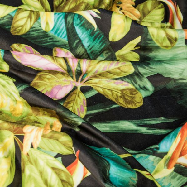 Zasłona gotowa na przelotkach LIVY 140x250 Design91 czarna w roślinny wzór zdjęcie 8