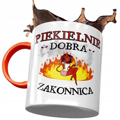 Kubek Pomarańczowy Dla Zakonnicy Piekielnie Dobra Z Nadrukiem Ze Zdjęciem na Arena.pl