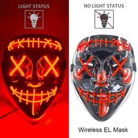 Maska LED neonowa straszna żółta – style 11
