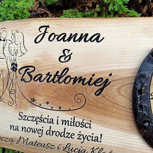 Prezent dla nowożeńców ślub podkowa na szczęście na Arena.pl