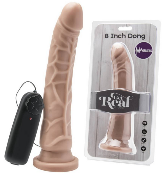 Wibrator Naturalny Z Przyssawką I Pilotem - Get Real 8 Inch Dildo Vibrating 22Cm zdjęcie 1