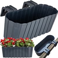 Donica Doniczka Skrzynka Owalna Balkonowa Na Balustradę Haki