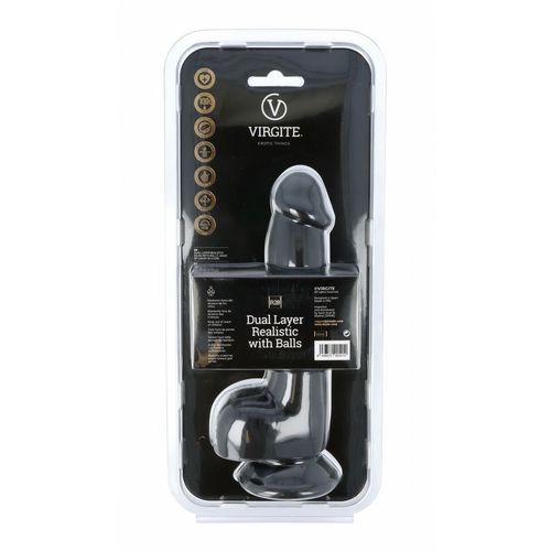 Realistyczne dildo Virgite R28 Czarny 20 cm na Arena.pl