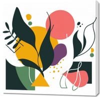 Obraz 90x90cm Kolorowa Abstrakcja Botaniczna