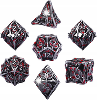 Kostki Kości Wielościenne do Gry Dungeons and Dragons Metalowe Zestaw x7