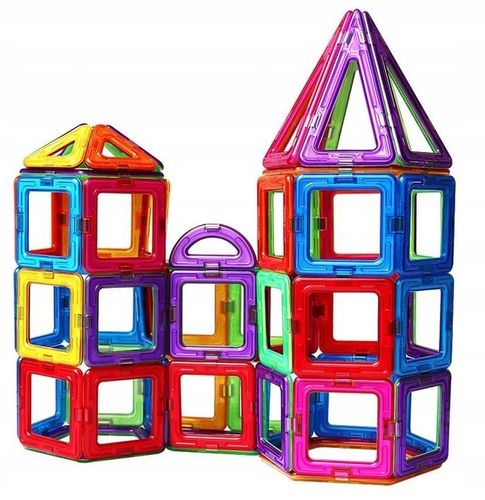 KLOCKI MAGNETYCZNE KONSTRUKCYJNE PANELE NEODYMOWE DLA DZIECI ZESTAW 128 EL. na Arena.pl