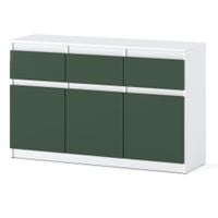 Komoda Oleksa Z 3 Szufladami 120cm Nowoczesna Rtv Biała Butelkowa Zieleń