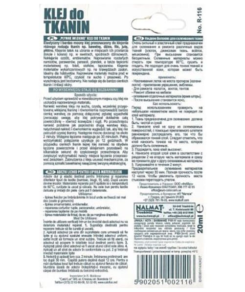 Klej do tkanin 20ml Technicqll R-116 zdjęcie 2