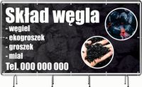 BANER REKLAMOWY 300x150cm oczkowany projekt w cenie SKŁAD WĘGLA różne wzory