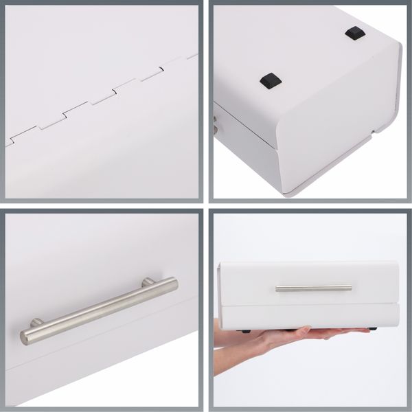 CHLEBAK POJEMNIK NA CHLEB PIECZYWO STALOWY BIAŁY zdjęcie 6