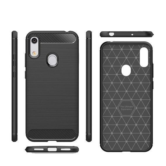 Pancerne etui Back Case Carbon do Huawei Y6s czarny zdjęcie 2