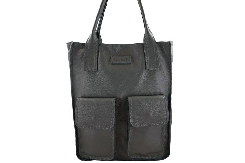 Torba shopper bag do pracy - Szara ciemna zdjęcie 1