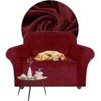 POKROWIEC NA FOTEL KANAPĘ SOFĘ WELUR 90-140 BORDOW