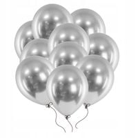 BALONY CHROMOWANE SREBRNE do girland duże 30 cm 14 cali 50 szt Glossy