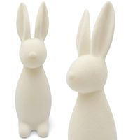 ZAJĄC WIELKANOCNY FLOKOWANY BIAŁY ZAJĄCZEK WELUROWY FIGURKA WIELKANOC 30 cm