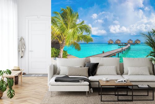 Fototapeta Tropikalne Domki Na Malediwach Vinyl Strukturalny 135x90 na Arena.pl