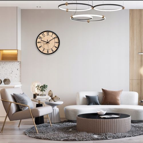 Zegar ścienny Bruno cichy czytelny Bambus Loft na Arena.pl