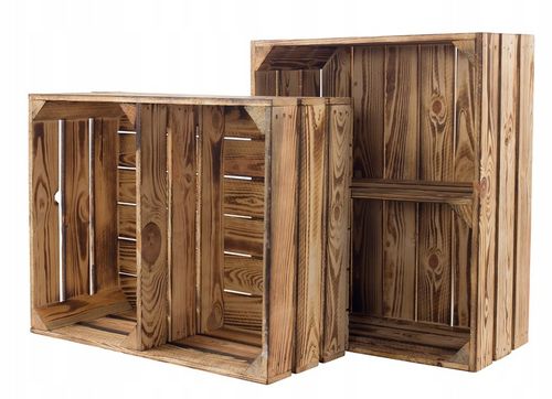 SKRZYNKA DREWNIANA opalana SKRZYNKI PÓŁKA SZAFKA na Arena.pl