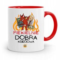 Kubek Czerwony Prezent Dla Księgowej Księgowego Z Nadrukiem Ze Zdjęciem