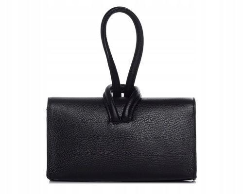 WŁOSKA SKÓRZANA KOPERTÓWKA TOREBKA WIZYTOWA SOLOME FLORA CZARNA WIECZOROWA na Arena.pl