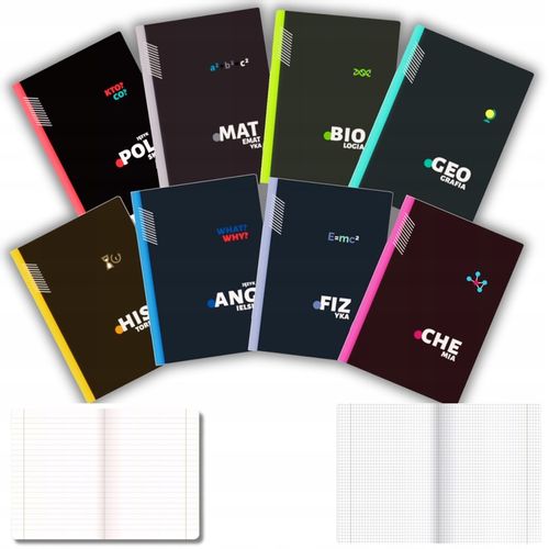 KOMPLET 8 ZESZYTÓW ZE ŚCIĄGĄ A5/60K ŚCIĄGA KOLOROWA 60 KARTEK KLASA 7-8 TOP na Arena.pl