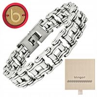 Bransoletka męska łańcuch motocyklowy srebrna MOTO CHAIN stal 316L BLINGART