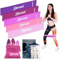 ZESTAW 5 GUM LADY BAND DO ĆWICZEŃ ROZCIĄGANIA TRENINGU, TAŚMY OPOROWE