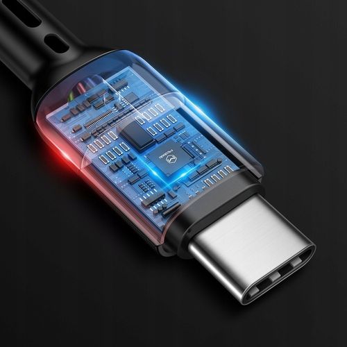 MCDODO KABEL USB-C SPIRALNY SPRĘŻYNOWY SZYBKIE ŁADOWANIE USB TYP C LED 2M na Arena.pl