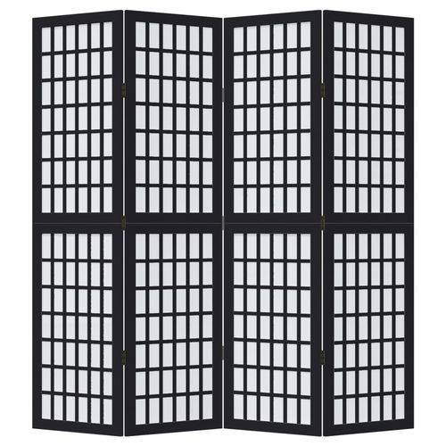 Parawan pokojowy, 4-panelowy, czarny, lite drewno paulowni na Arena.pl
