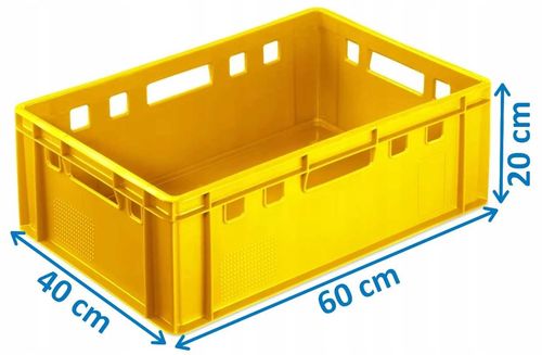 Skrzynka E2 - 600x400x200mm Żółta na Arena.pl