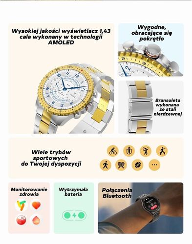 smartwatch męski gravity gt16-2 black / czarna bransoleta na Arena.pl