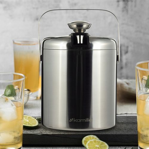 WIADERKO do LODU COOLER pojemnik TERMICZNY do chłodzenia SREBRNY + szczypce na Arena.pl