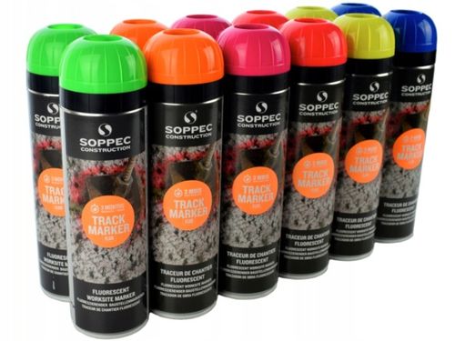 FARBA GEODEZYJNA SPRAY SOPPEC TRACK MARKER 12szt na Arena.pl