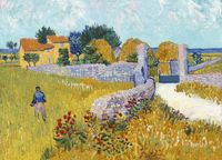 Plakat 18x13cm Farmhouse in Provence, Van Gogh Vintage