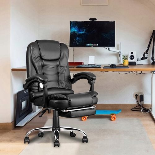 FOTEL BIUROWY OBROTOWY SKÓRZANY ERGONOMICZNY LC08 z MASAŻEM i na Arena.pl