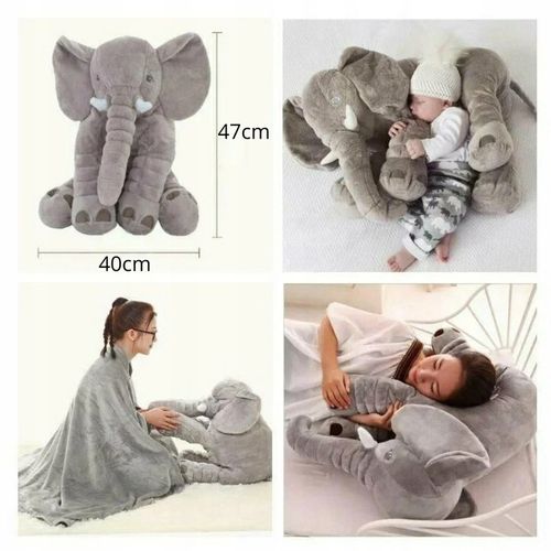 DUŻA PODUSZKA SŁOŃ MASKOTKA PRZYTULANKA PLUSZOWY MIŚ PREZENT DZIECKA JASIEK na Arena.pl